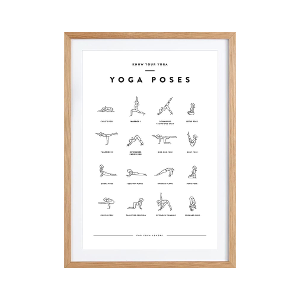 Yoga Chart im Holzrahmen von Junique