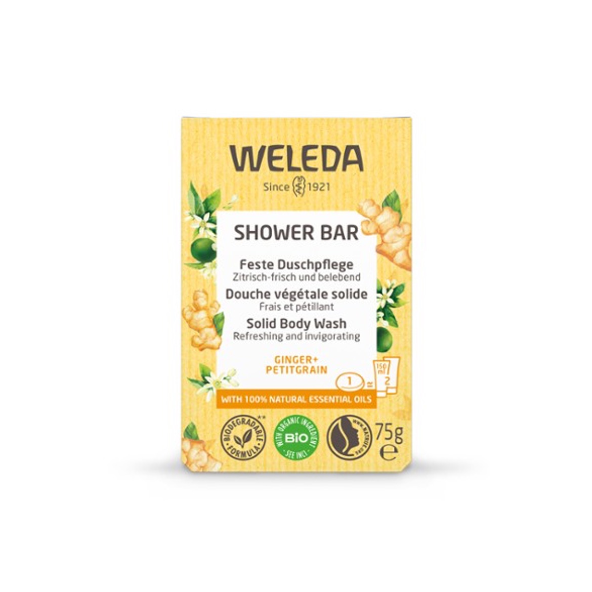 Feste Duschpflege Ginger & Petitgrain von Weleda